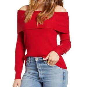 Leith Red Cowl Neck Sweater